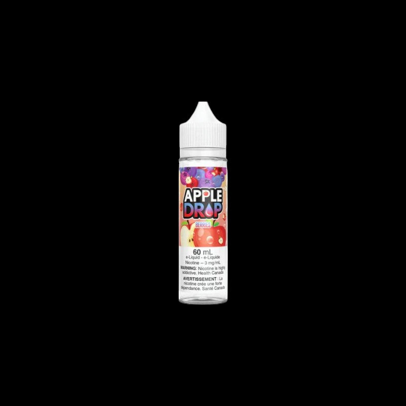 Apple Drop 60ML E-Liquid, Berries flavour, 0mg nicotine, refreshing sweet apple drop vape juice, clearance sale, ideal for vapers in Ontario and Quebec.