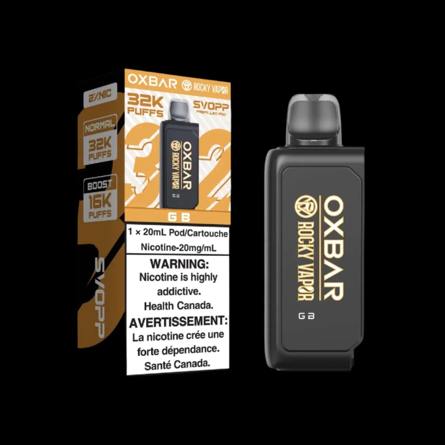 Svopp rocky vapor OXBAR 32K Route - flavor-rich disposable vape for everyday satisfaction, available in Hawkesbury, Ottawa, and across Ontario.