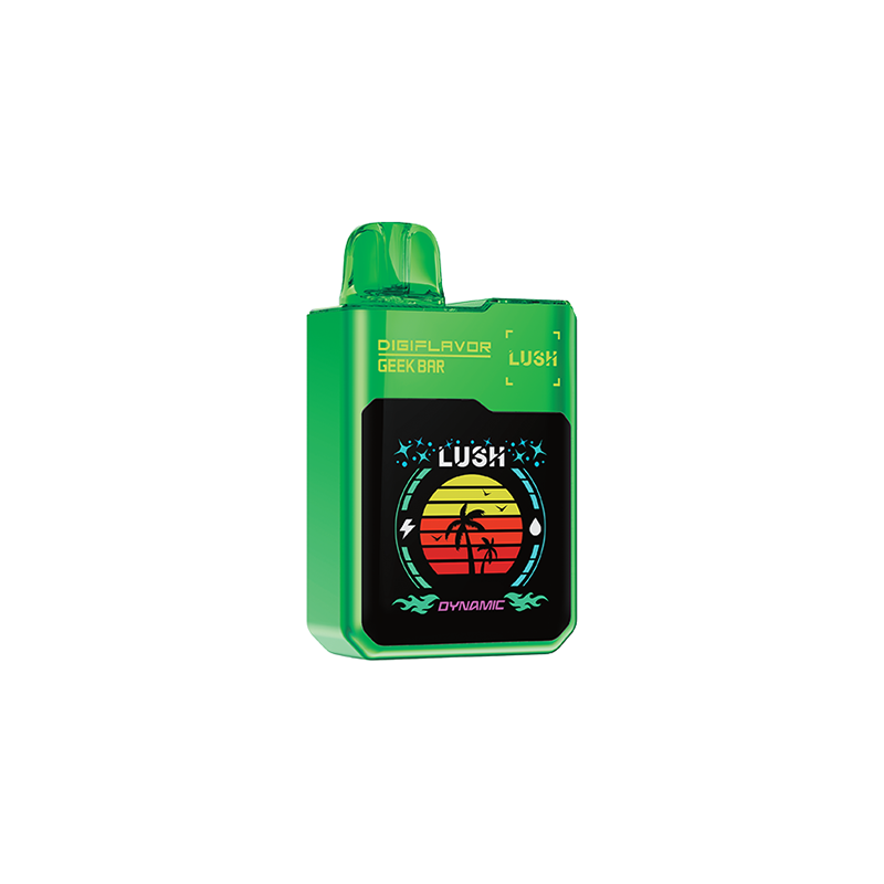 Geek Bar Digiflavor Lush Green Apple Ice flavor with dual vaping modes, 820mAh rechargeable battery, 18mL e-liquid capacity for extended vaping pleasure, ideal for Ontario and Quebec vapers.