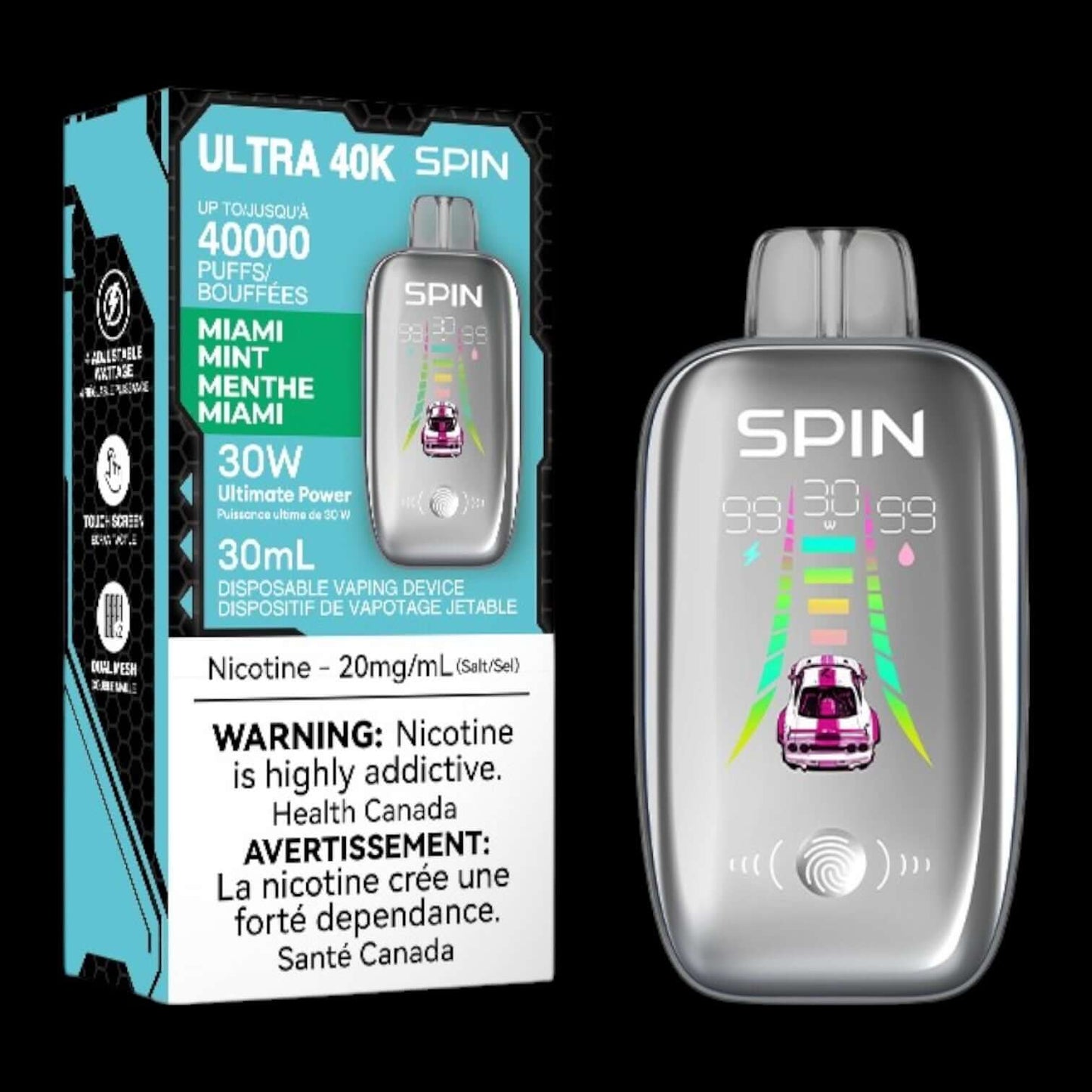SPIN Ultra 40K disposable vape - Blue Razz Ice - smooth flavor and ultra-capacity performance available in Hawkesbury, Ottawa, and across Ontario.