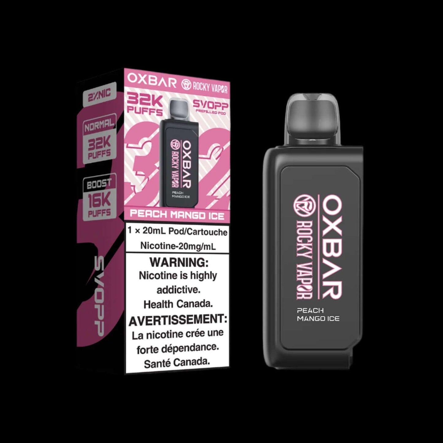 Svopp rocky vapor OXBAR 32K Grape Ice - flavor-rich disposable vape for everyday satisfaction, available in Hawkesbury, Ottawa, and across Ontario.