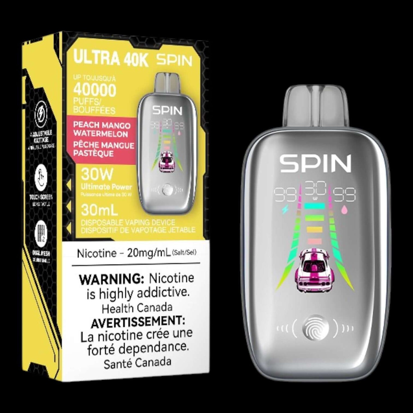 SPIN Ultra 40K disposable vape - Green Apple - smooth flavor and ultra-capacity performance available in Hawkesbury, Ottawa, and across Ontario.