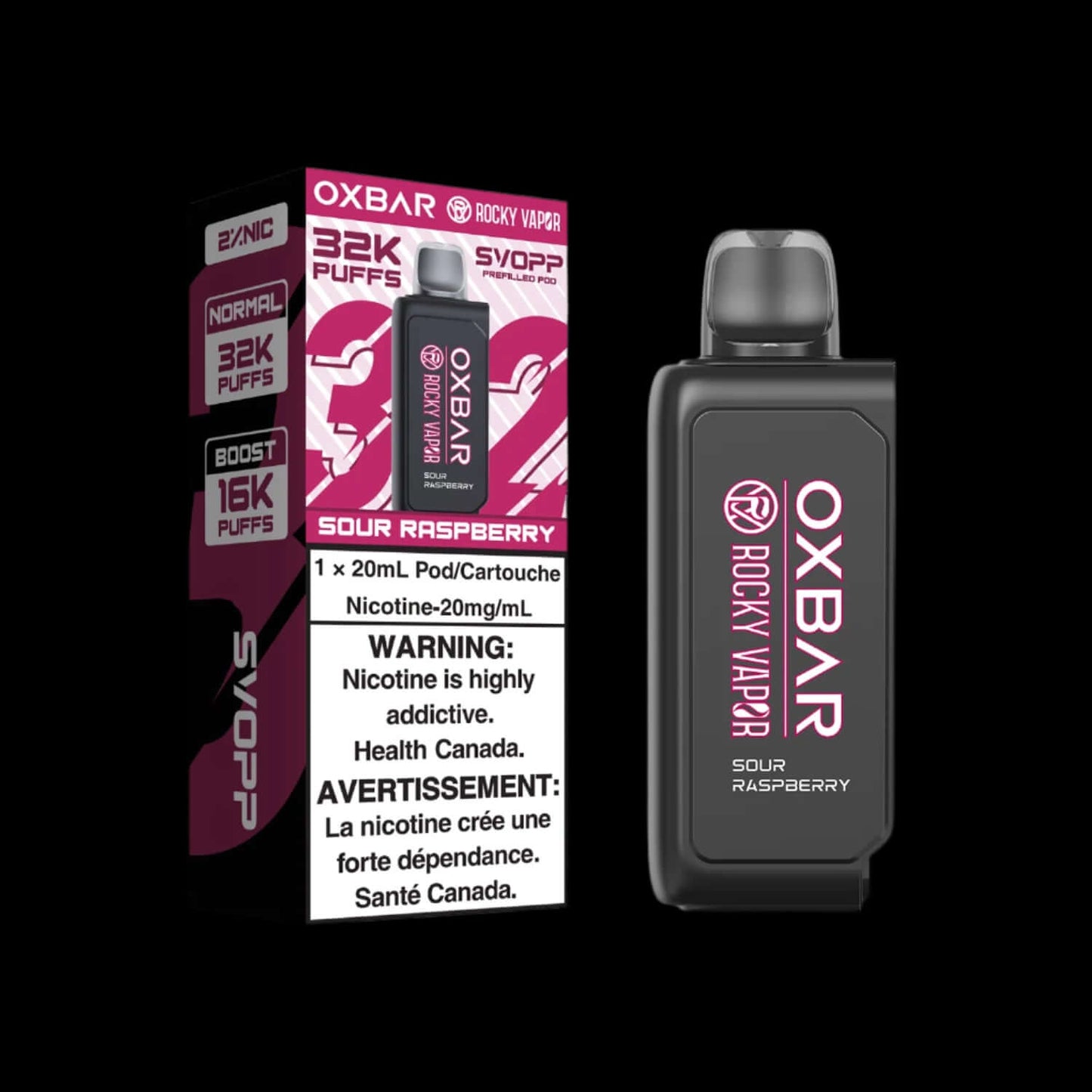 Svopp rocky vapor OXBAR 32K Dragonfruit Lemon - flavor-rich disposable vape for everyday satisfaction, available in Hawkesbury, Ottawa, and across Ontario.
