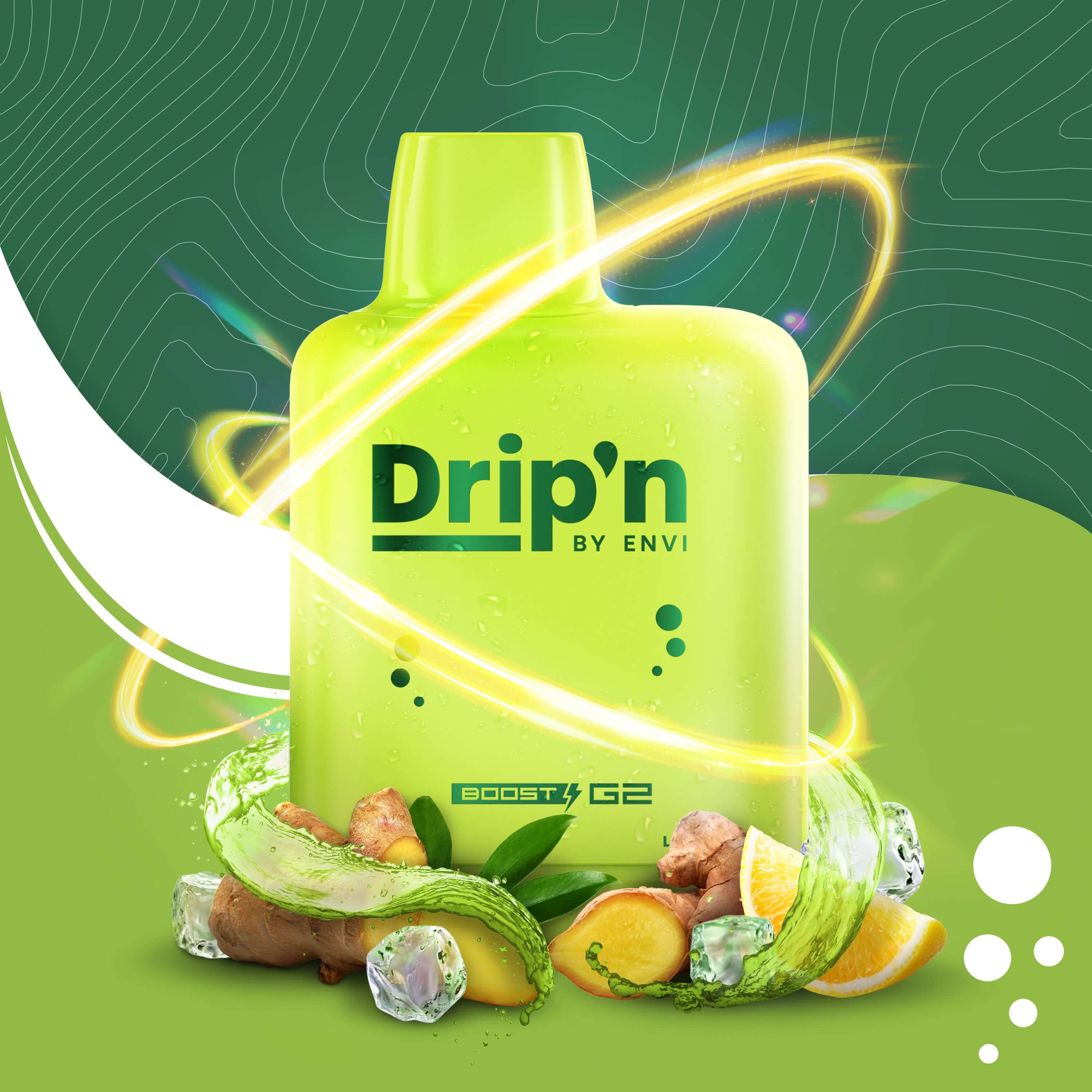 DRIP'N Level X Boost 25K, Peach Blue Razz Ice flavour, smooth nicotine delivery, premium vaping experience, ideal for Ontario and Quebec vapers.