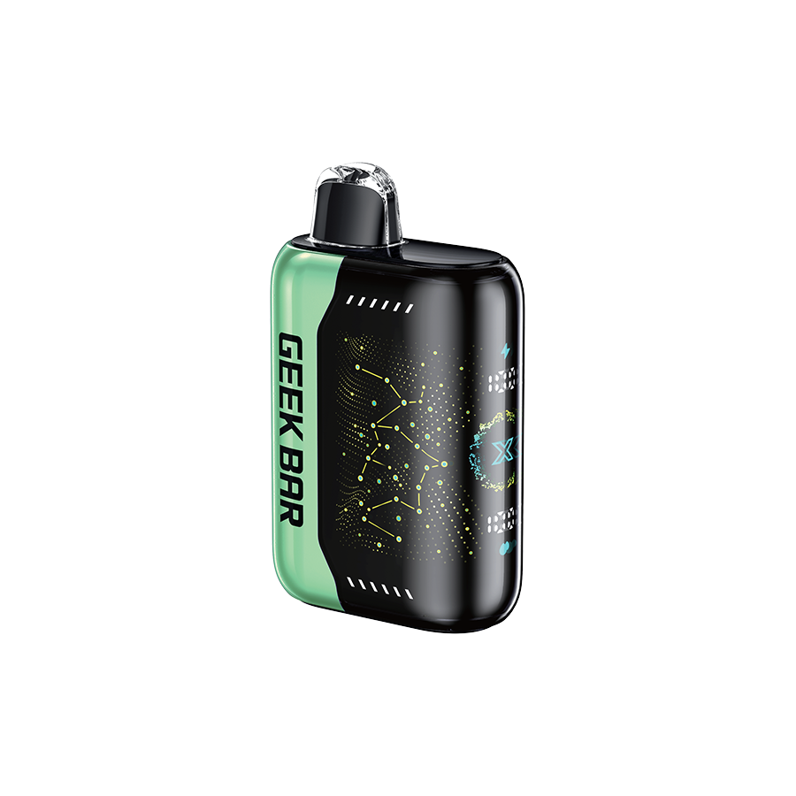Geek Bar Pulse X 25K Disposable Vape, Apple Kiwi Ice flavour, up to 25,000 puffs, adjustable airflow, dual mesh coils, fast USB-C charging, premium vaping device for Ontario and Quebec.
