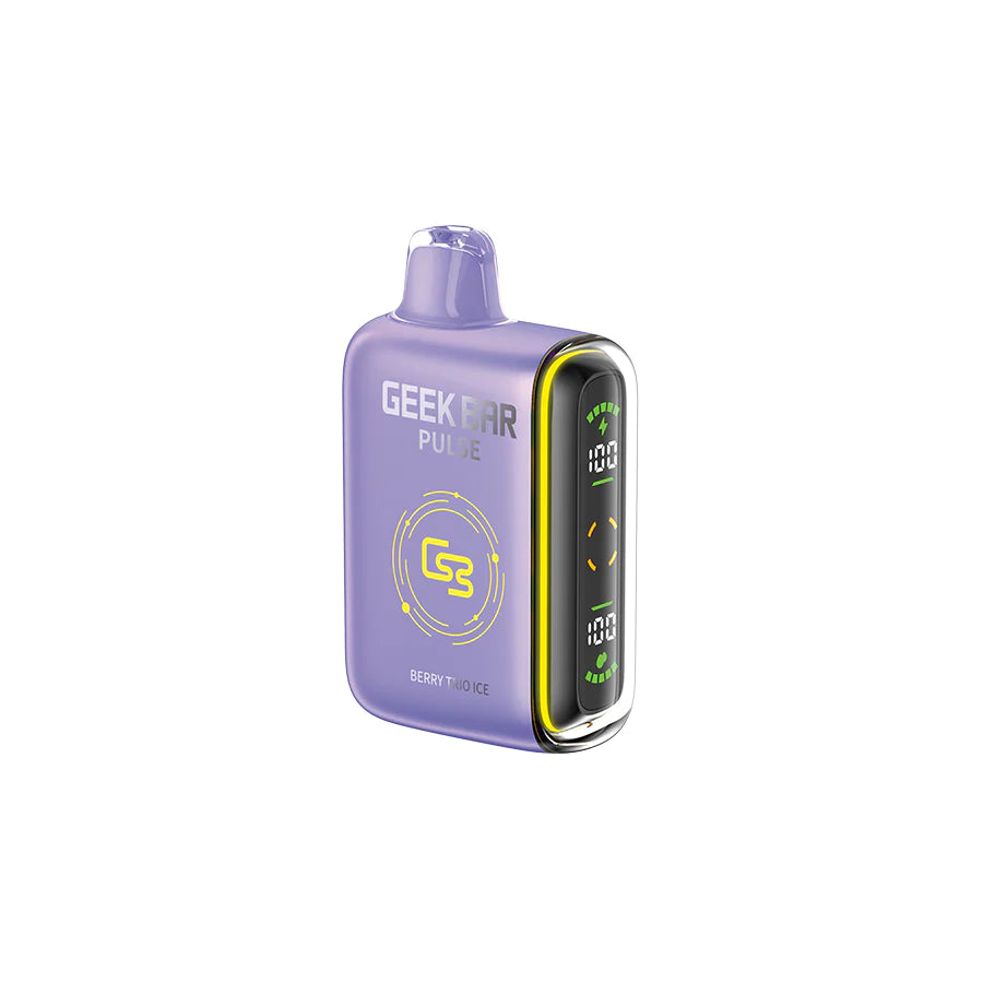 Geek Bar Pulse 9K White Grape Ice flavour disposable vape, up to 9000 puffs, adjustable airflow, Boost Mode for smooth vaping, ideal for Ontario and Quebec vapers.