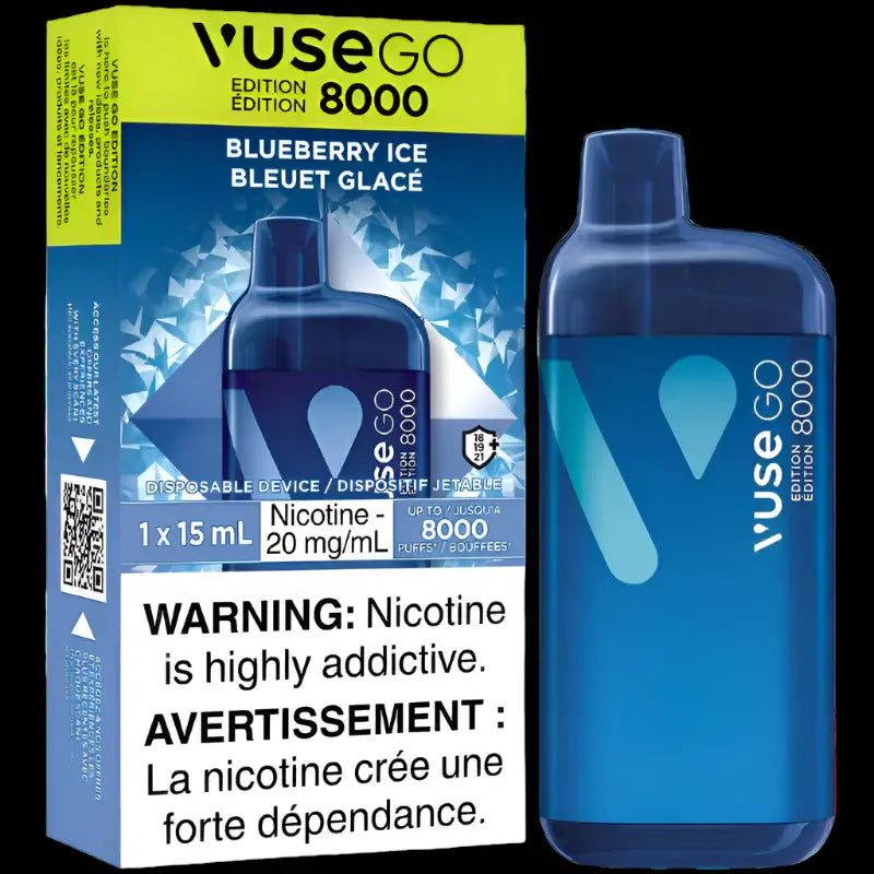 VUSE Go 8000 disposable vape - Grape Ice flavor - long-lasting and convenient vaping available in Hawkesbury, Ottawa, and across Ontario.