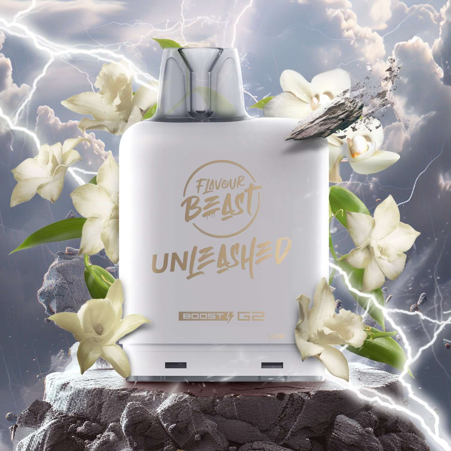 Flavour Beast Level X Unleashed Boost G2 Pod Craving Killa Vanilla flavour, advanced Boost Mode for intense 2X flavour and powerful 23W vaping experience, 25K puffs capacity, designed for Ontario and Quebec vapers.