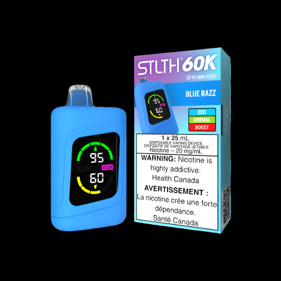 STLTH 60K Blue Razz - flavor-packed disposable vape available in Hawkesbury, Ottawa, and across Ontario.