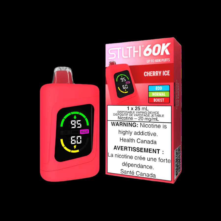STLTH 60K Cherry Ice - flavor-packed disposable vape available in Hawkesbury, Ottawa, and across Ontario.