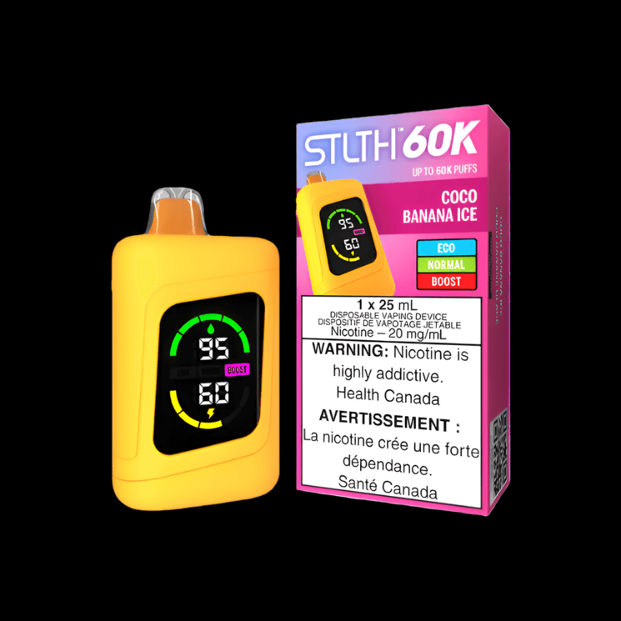STLTH 60K Coco Banana Ice - flavor-packed disposable vape available in Hawkesbury, Ottawa, and across Ontario.