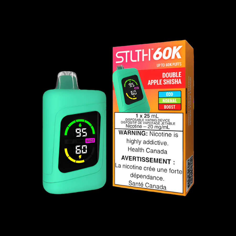 STLTH 60K Double Apple Shisha - flavor-packed disposable vape available in Hawkesbury, Ottawa, and across Ontario.