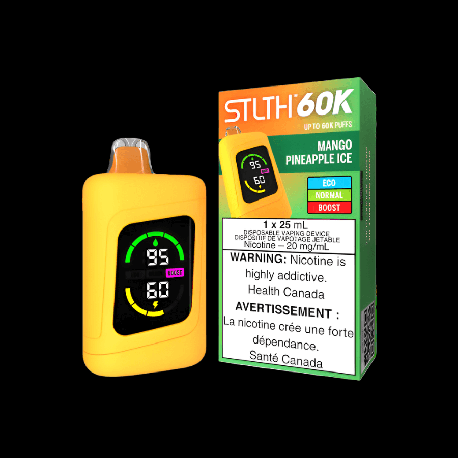 STLTH 60K Mango Pineapple Ice - flavor-packed disposable vape available in Hawkesbury, Ottawa, and across Ontario.