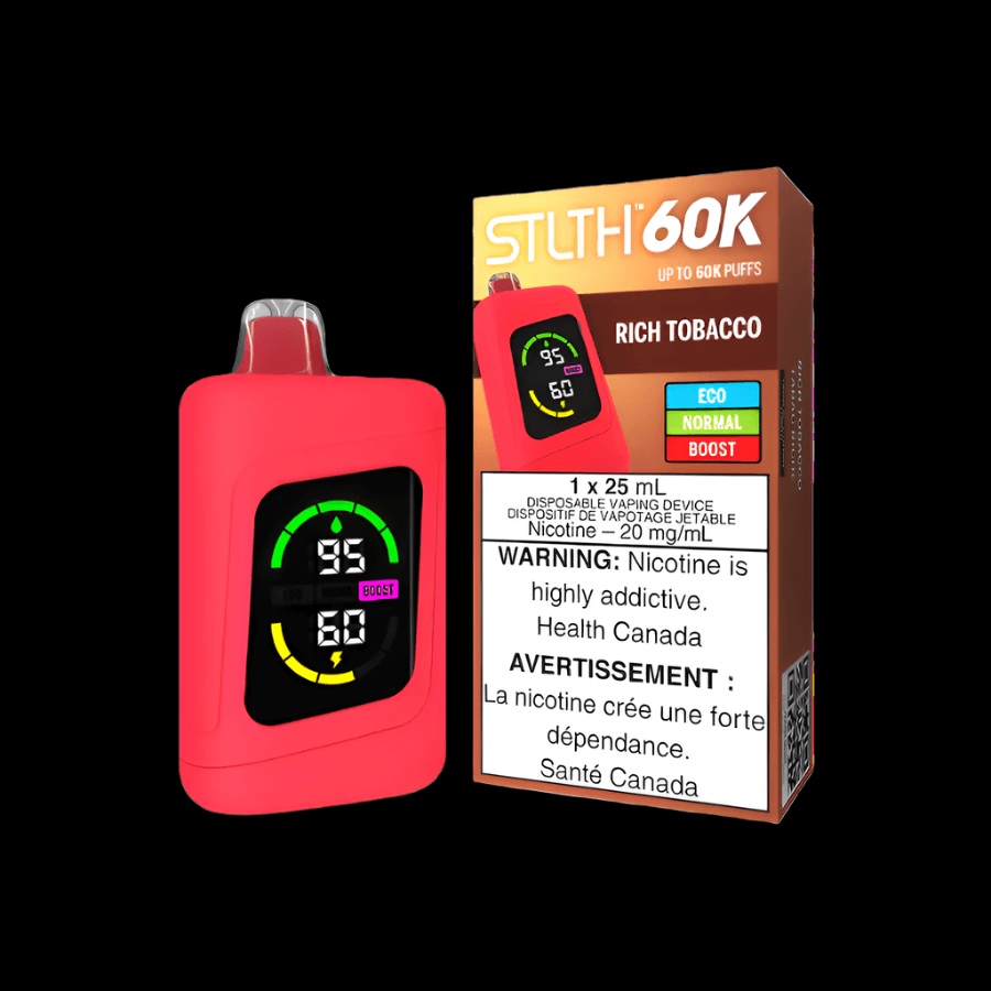 STLTH 60K Rich Tobacco - flavor-packed disposable vape available in Hawkesbury, Ottawa, and across Ontario.