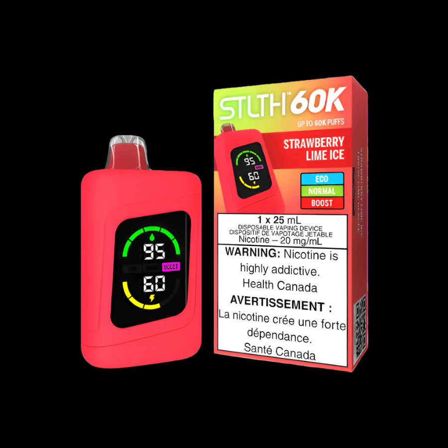 STLTH 60K Strawberry Lime Ice - flavor-packed disposable vape available in Hawkesbury, Ottawa, and across Ontario.
