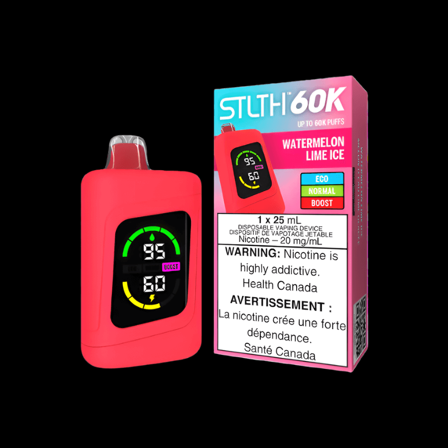 STLTH 60K Watermelon Lime Ice - flavor-packed disposable vape available in Hawkesbury, Ottawa, and across Ontario.