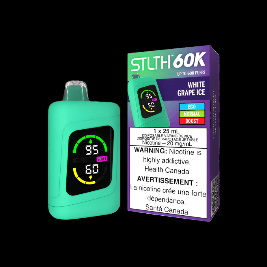 STLTH 60K White Grape Ice - flavor-packed disposable vape available in Hawkesbury, Ottawa, and across Ontario.