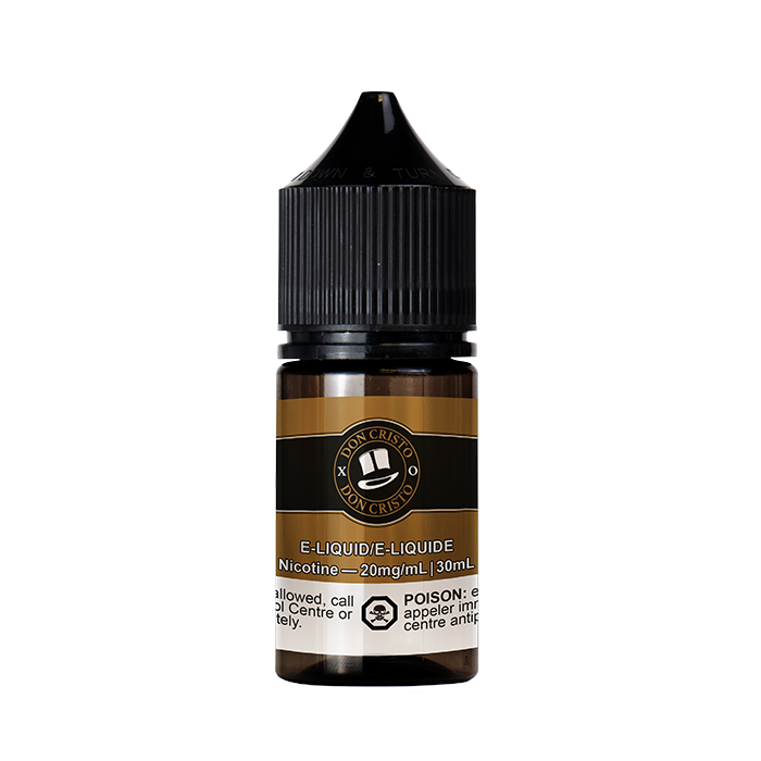 Don Cristo Salt NIC Velvet Tobacco flavour with banana, chocolate, and tobacco blend, 20mg smooth salt nicotine, 30mL pod e-liquid, ideal for Ontario and Quebec pod system vapers.