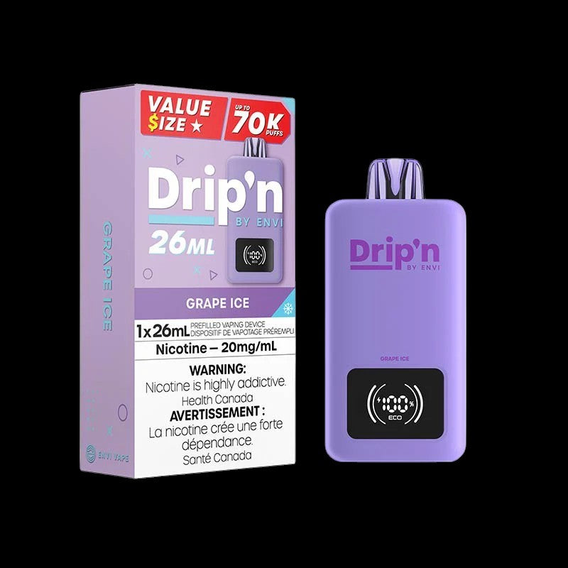 DRIP'N by Envi 26mL Disposable, Triple Berry flavour, smooth and consistent nicotine delivery, flavorful disposable vape option for Ontario and Quebec vapers.