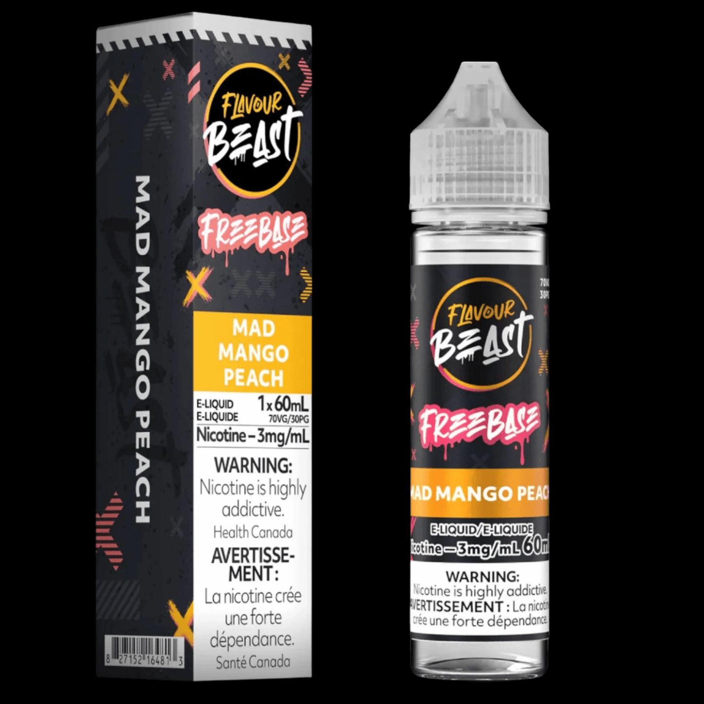 Flavour Beast e-liquid freebase (60ML) Mad Mango Peach - premium freebase ejuice with bold flavor profiles, available in Hawkesbury, Ottawa, and across Ontario.