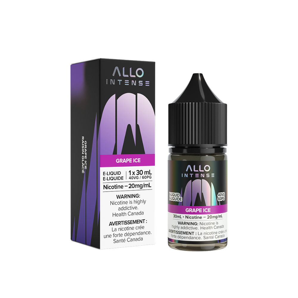 Allo Intense Grape Ice 30mL 20mg Salt Nic E-Liquid bottle
