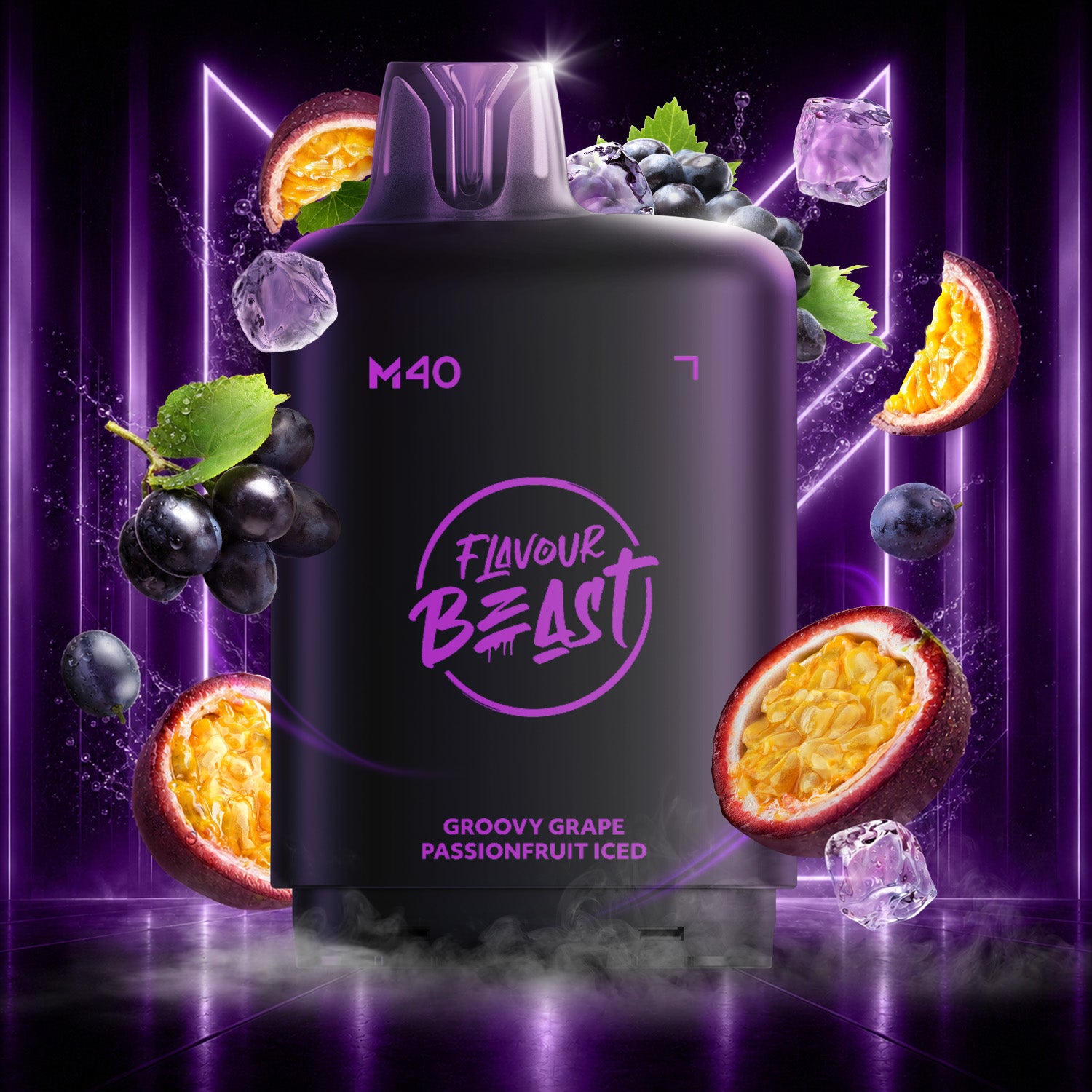 Flavour Beast Level X M Series 40mL Pod Groovy Grape Passionfruit Iced - Supa Vapes