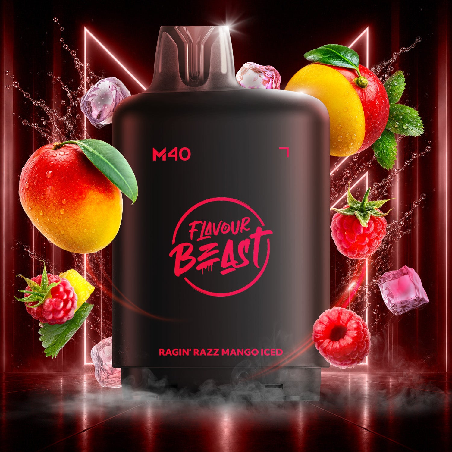 Flavour Beast Level X M Series 40mL Pod Ragin' Razz Mango Iced - Supa Vapes
