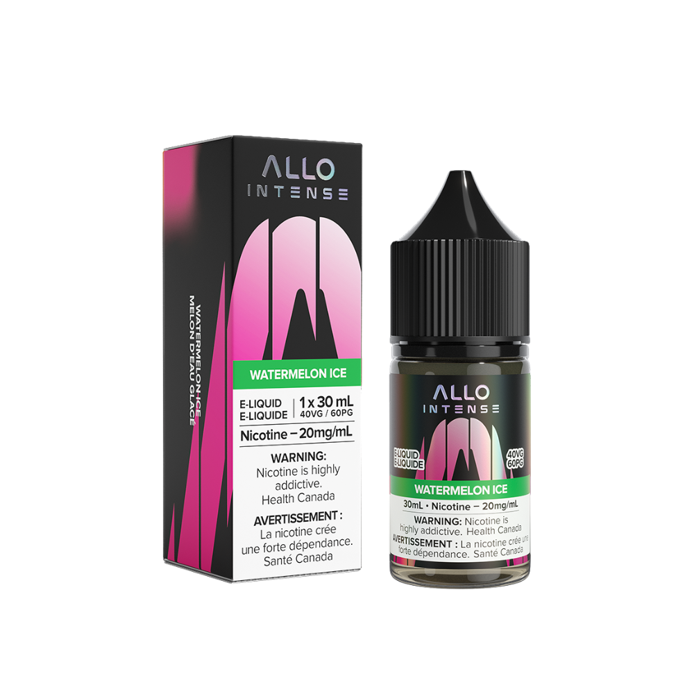 Allo Intense Watermelon Ice 30mL 20mg Salt Nic E-Liquid bottle