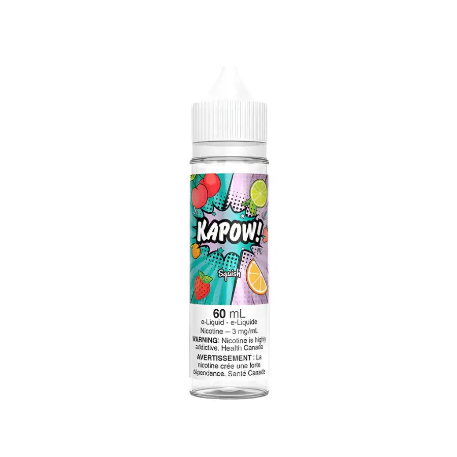 KAPOW! vape juice, Melonz flavour, 6mg nicotine strength, sweet and fruity, smooth vaping experience, ideal for Ontario and Quebec vapers.
