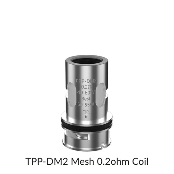 VOOPOO TPP Coils, TPP-DM2 0.2Ω replacement coil, high-performance for optimal flavor and vapor production, designed for Ontario and Quebec vapers.