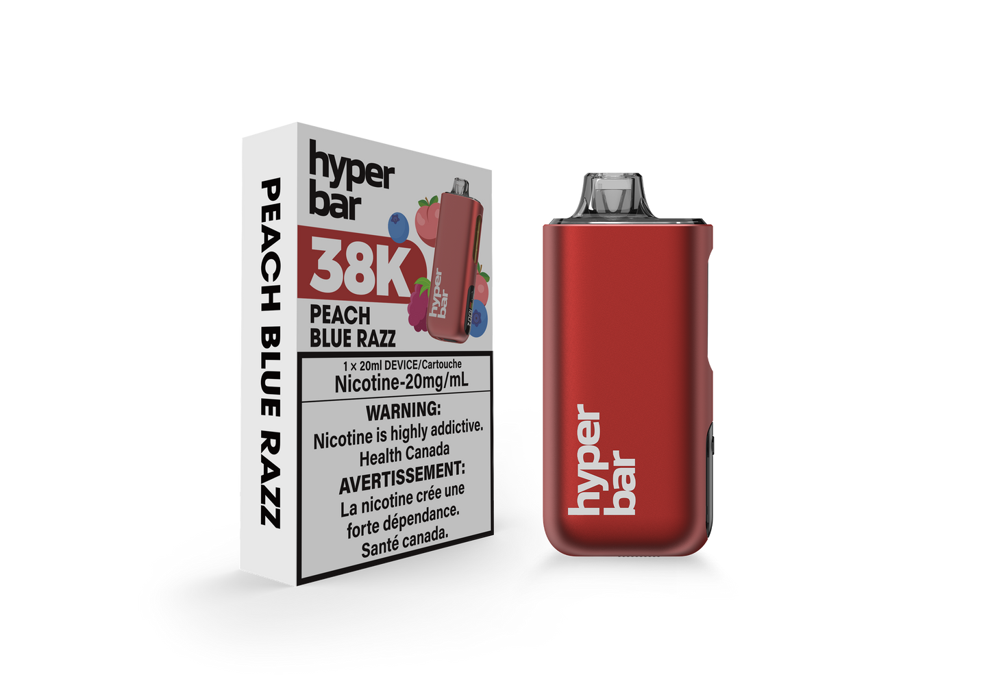 Hyperbar BE38000 Honeydew Mango Ice rechargeable disposable vape, 38,000 puffs capacity, rich Honeydew Mango Ice flavor, ideal for Ontario and Quebec vapers seeking extended use.