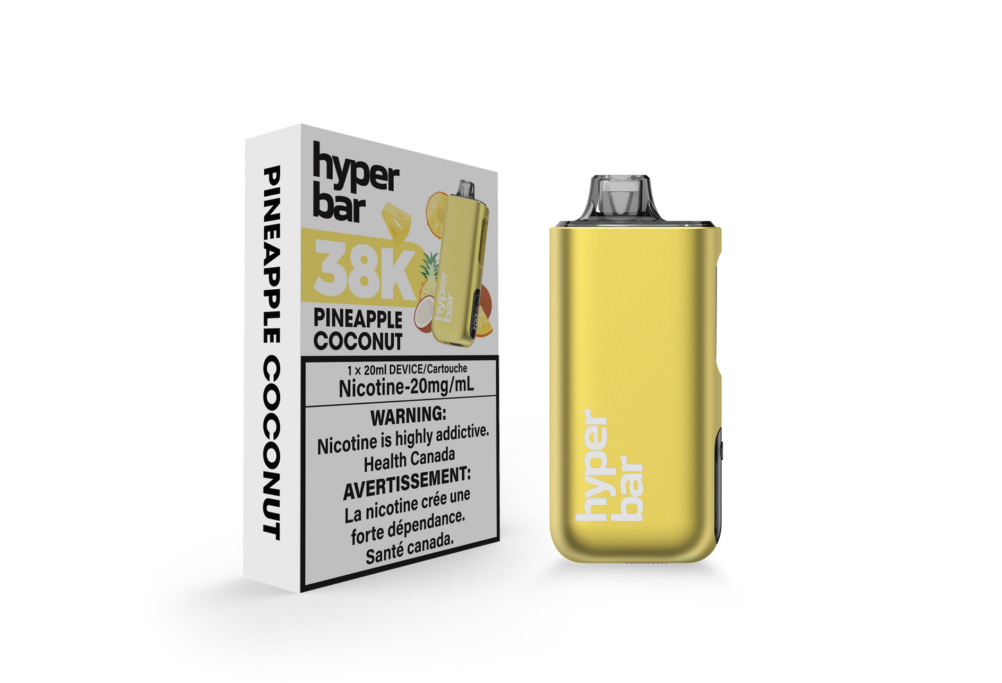 Hyperbar BE38000 disposable vape, Blueberry Watermelon Ice flavor, rechargeable battery, 38,000 puffs, ideal for Ontario and Quebec vapers