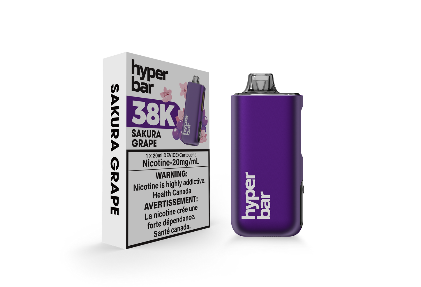 Hyperbar BE38000, Blueberry Mint flavour vape, advanced dual mesh coil technology, rich and refreshing smooth flavour and vapor production, ideal for Ontario and Quebec vapers.