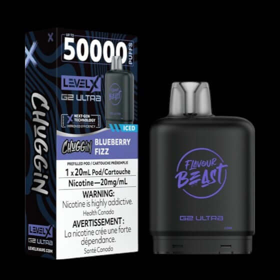 Flavour Beast Level X G2 Ultra Pod 20mL, Chuggin' Coffee Classic flavour, smooth bold vaping experience, ideal for Ontario and Quebec vapers.
