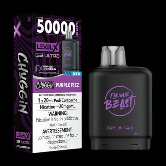 Flavour Beast Level X G2 Ultra Pod 20mL, Chuggin' R.B. flavour pod delivering smoother hits and bold vaping performance, ideal for Ontario and Quebec vape enthusiasts.