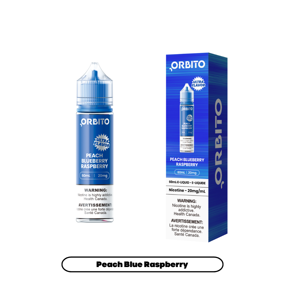Orbito E-Liquid Salt Nicotine 60mL in Peach Blueberry Raspberry flavour | Supa Vapes Canada