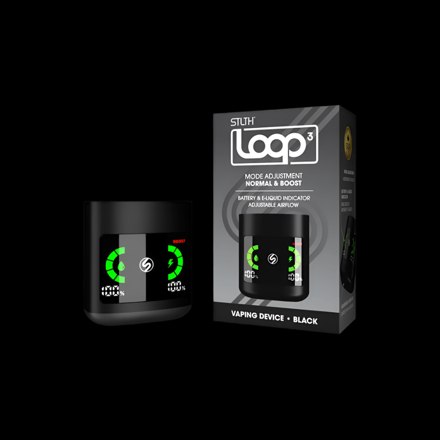 STLTH loop 3 device Black - versatile vape pod device available in Hawkesbury, Ottawa, and across Ontario.