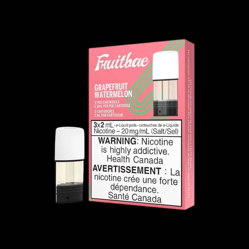 STLTH FRUITBAE Pod, Grapefruit Watermelon flavour, 20mg salt nicotine, smooth and fruit-forward vaping experience, ideal for Ontario and Quebec customers.