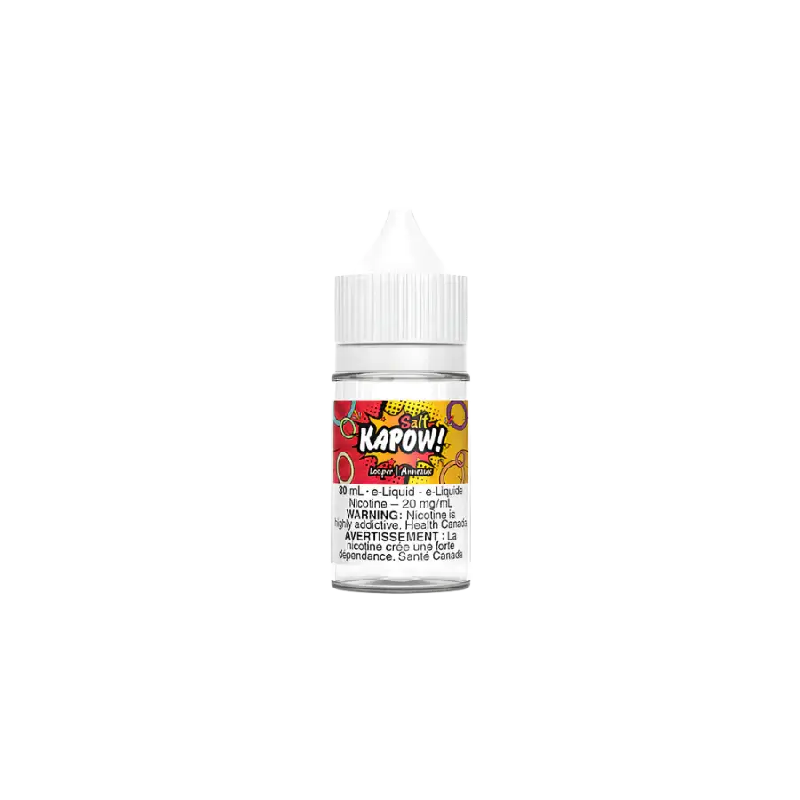 KAPOW! Salt Nic vape juice, Nana flavour, 20mg nicotine strength, sweet and smooth salt nic vape juice crafted for flavourful satisfaction, ideal for vapers in Ontario and Quebec.