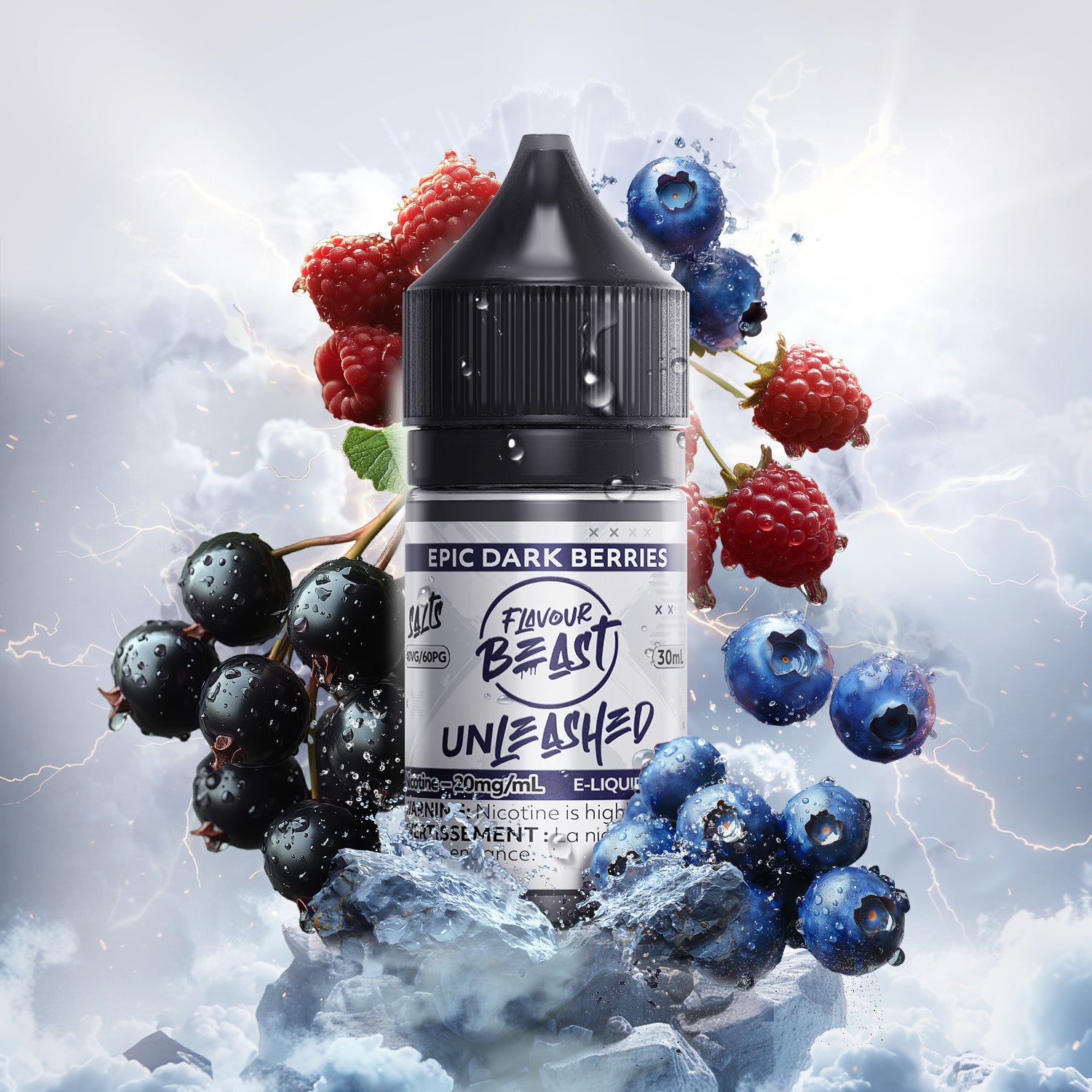Flavour Beast Unleashed E-Liquid, Epic Kiwi Mango ICED flavour with smooth salt nicotine, refreshing and intense vape experience, popular in Ontario and Quebec.