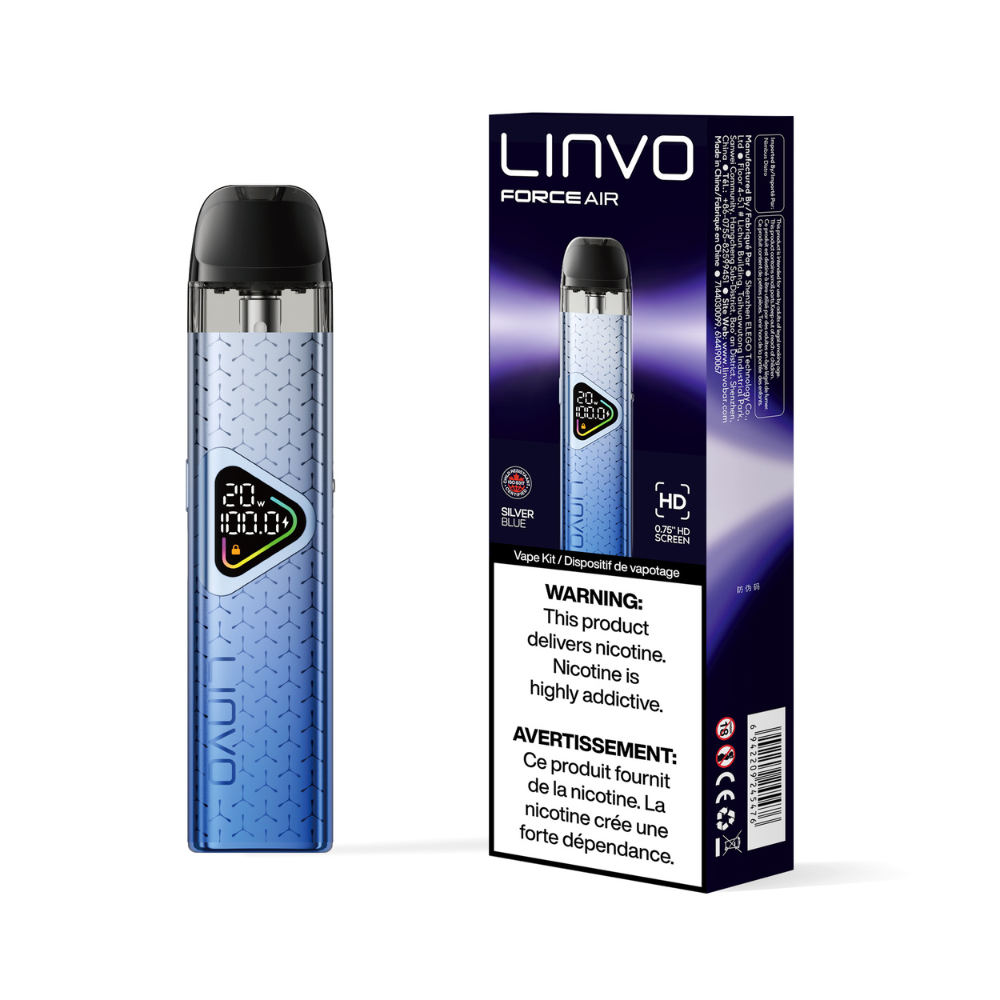 LINVO Force Air vape device and packaging on a white background