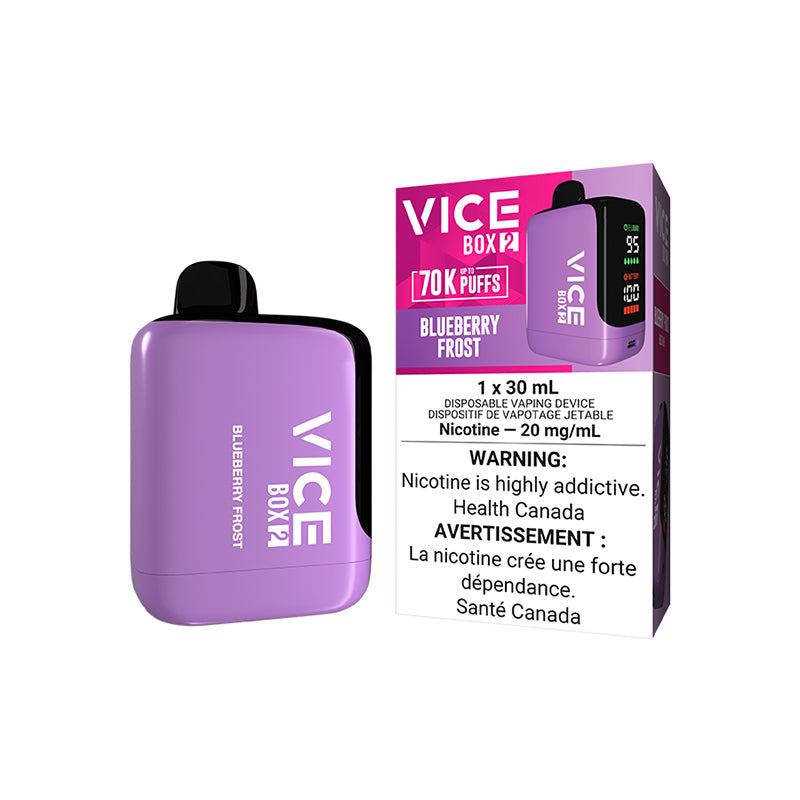 VICE Box 2, Cherry Blast Ice flavour, premium long-lasting vape with rich refreshing notes and smooth hits, ideal for vapers in Ontario and Quebec.