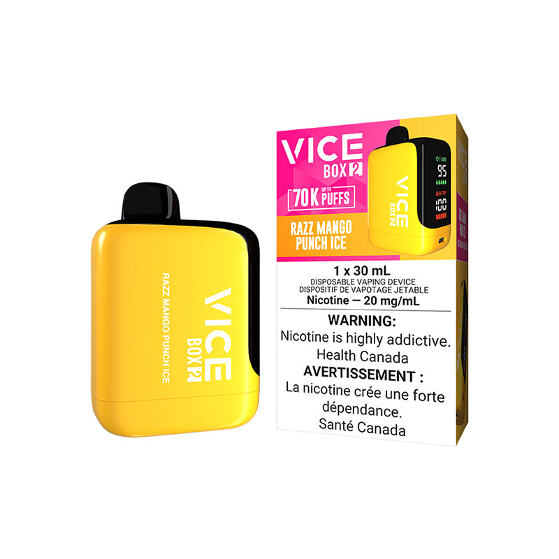 VICE Box 2, RAGE ICE flavour, smooth icy notes with powerful nicotine delivery, 20mL vape pod ideal for Ontario and Quebec vapers seeking a refreshing vape experience.