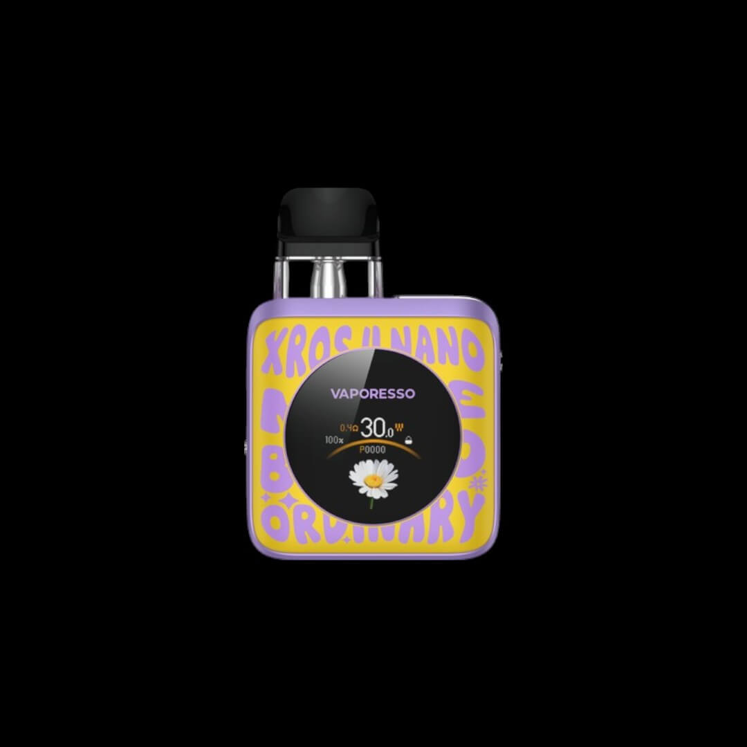 VAPORESSO XROS 4 Nano Pod Kit, Word-pop Blue flavour, enhanced COREX 2.0 technology for richer taste and longer pod life, 1350mAh battery, fast Type-C charging, adjustable airflow, ideal for Ontario and Quebec vapers.