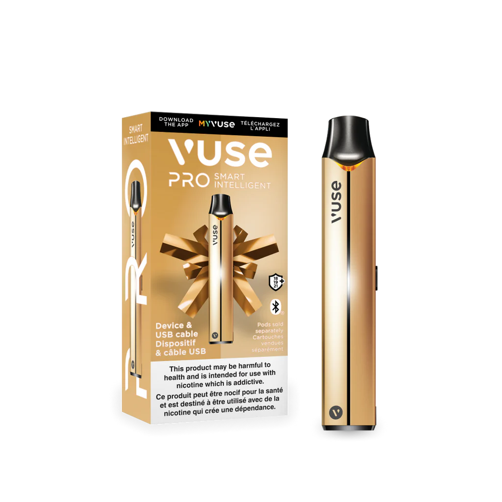VUSE PRO Smart Solo Device, Blue color, fast charging vape with app control, enhanced vaping experience, ideal for Ontario and Quebec users.