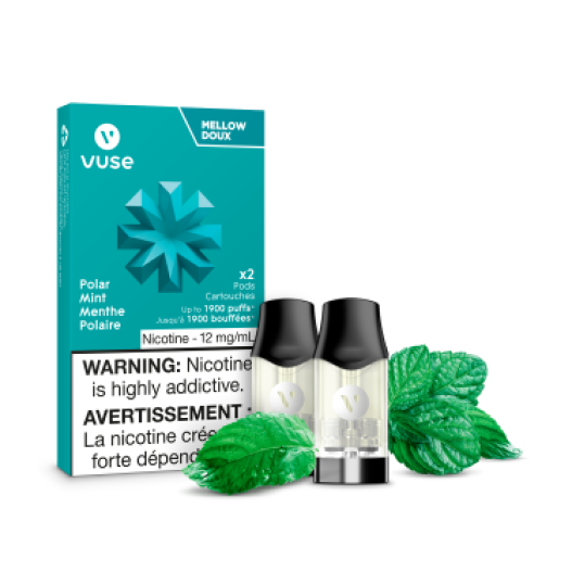 VUSE Epods (2 PCK), Spearmint Ice flavour, 20 Bold+ nicotine strength, refreshing and intense vaping experience, ideal for Ontario and Quebec users.