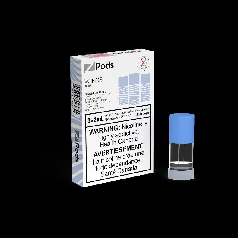 Z Pods, Iced Multipack flavour, 20mg nicotine blend pre-filled pod, smooth and powerful vaping experience, designed for Ontario and Quebec customers.