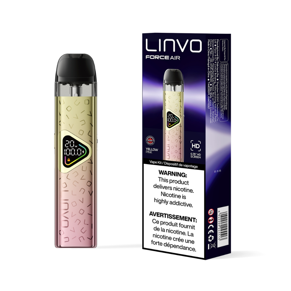 LINVO Force Air vape device and packaging on a white background