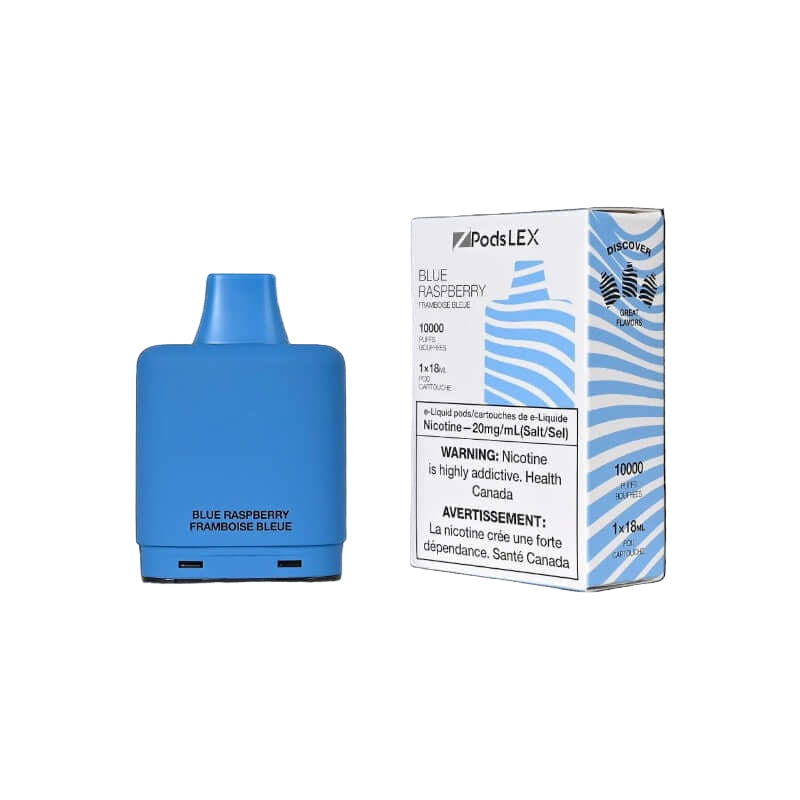 Z Pods LEX, Blue Raspberry flavour, clearance edition, refreshing and bold vape pod, compatible with Level X devices, ideal for vapers in Ontario and Quebec.
