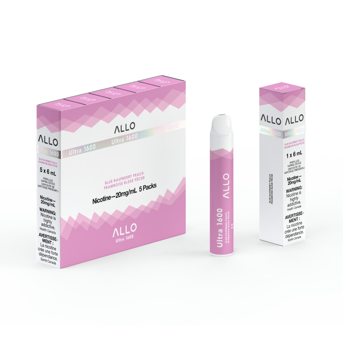 Allo Ultra 1600 Disposable Vape — Blue Raspberry Peach
